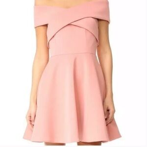 Keepsake the label dusty rose off the shoulder cross cross dress